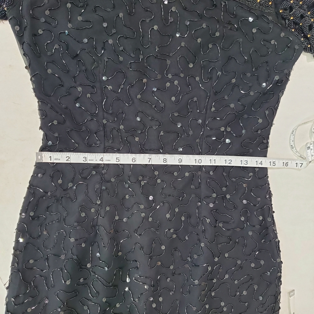 Vintage 100% Silk Robert Anthony Beaded Great Gatsby Inspired Cocktail Dress - Picture 15 of 15